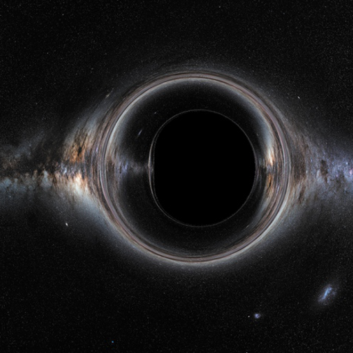Visualization of a black hole and its gravitationally lensed surroundings
